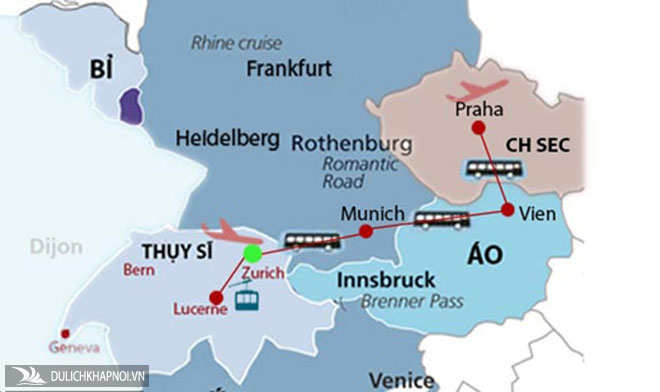 Du lịch Thụy Sĩ, Đức, Áo, CH Séc, Hungary