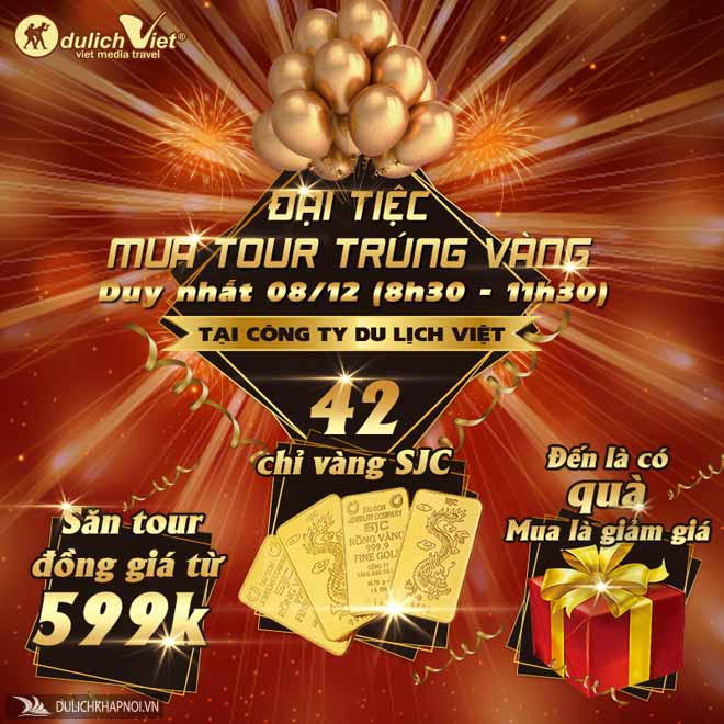 Hấp dẫn sự kiện Mua Tour Trúng Vàng tại Du Lịch Việt - Ảnh 1